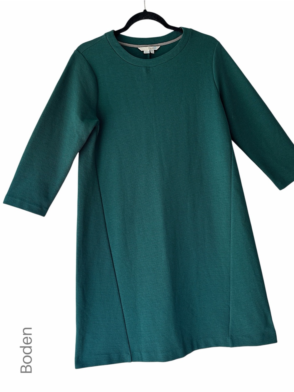 BODEN LIKE NEW PONTÈ KNIT DRESS COTTON EMERALD GREEN 3/4 SLEEVE | 10L